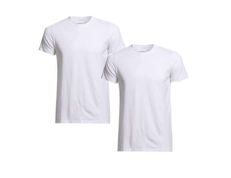 Bonds 2 Pack Crew Neck Tee Raglan Blank Plain Basic Mens White T shirt Top