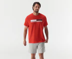 Tommy Hilfiger Men's Corp Bar Crewneck Tee / T-Shirt / Tshirt - Fire
