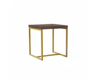 Square Side Table Metal Frame - Grey & Gold