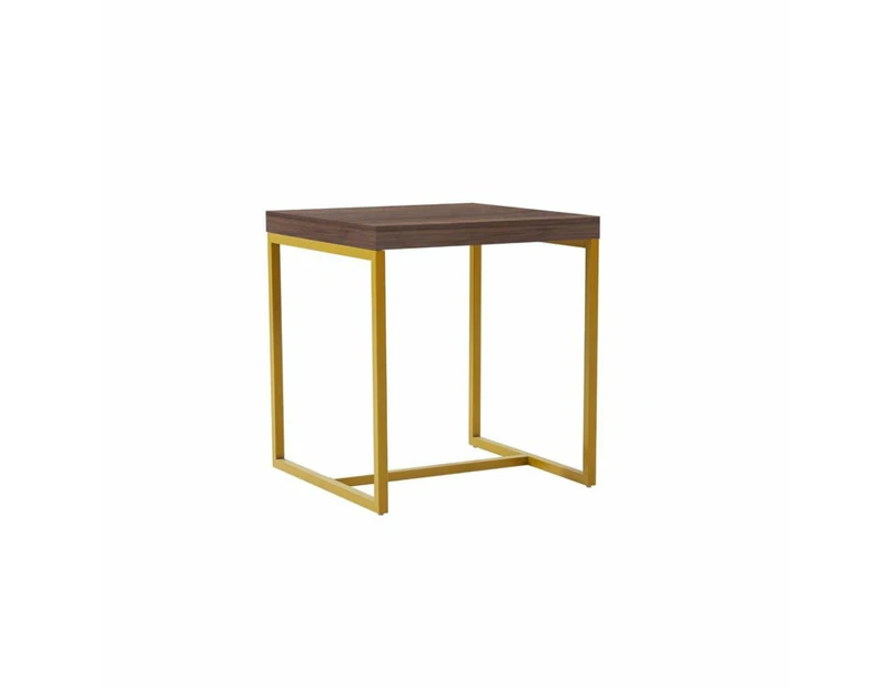 Square Side Table Metal Frame - Grey & Gold
