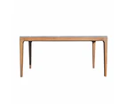 Design Square Rectangle Wooden Dining Table 160cm Paladina Look - Walnut & Grey