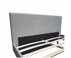 Designer Fabric Bed Frame Wooden Legs With Headboard Queen Light Grey