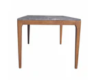 Design Square Rectangle Wooden Dining Table 160cm Paladina Look - Walnut & Grey