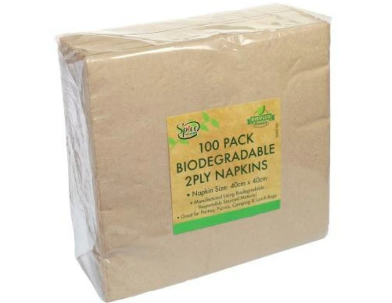 100pk Biodegradable Series Paper Napkin 40x40cm