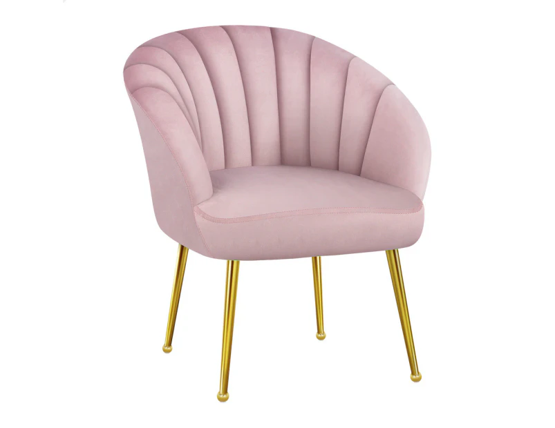 ALFORDSON Velvet Armchair Accent Lounge Chair Pink