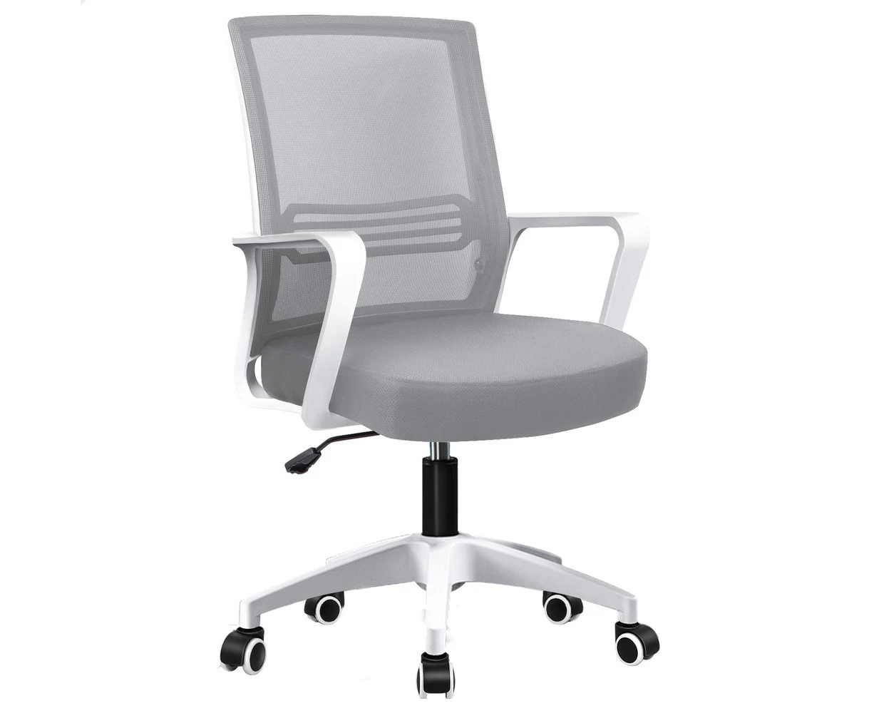 ALFORDSON Mesh Office Chair Executive Computer Seat Gaming Study Work White & Grey