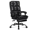 ALFORDSON Office Chair Executive Computer PU Leather Seat Work Recliner Gaming - Black