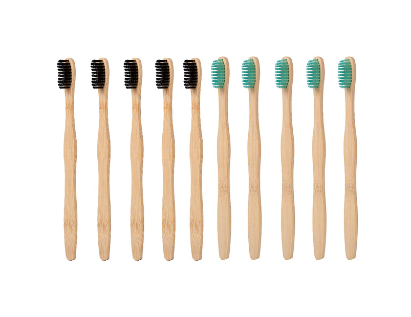 Biodegradable Bamboo Toothbrushes, 10 Piece Soft Bristles Toothbrushes -style 5
