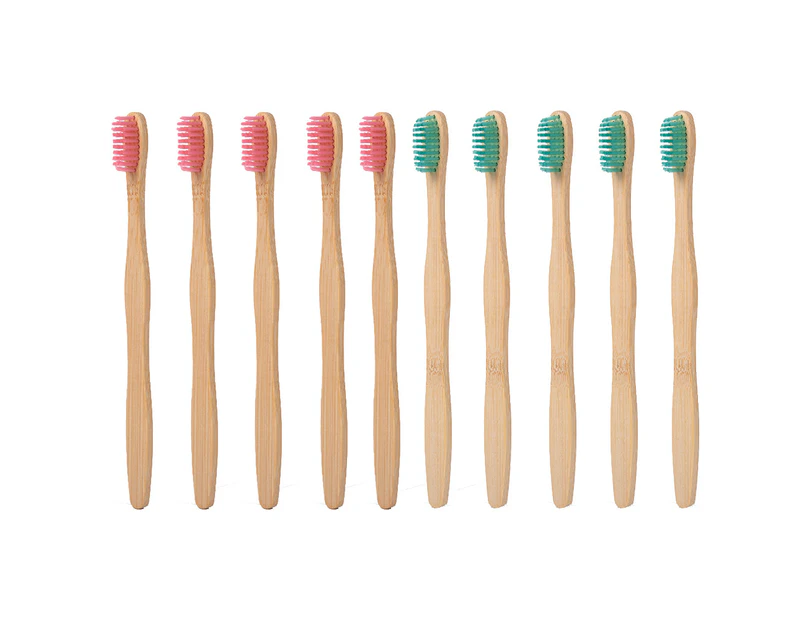 Biodegradable Bamboo Toothbrushes, 10 Piece Soft Bristles Toothbrushes -style 4