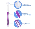 2 Pieces 3 Sided Autism Toothbrush Three Bristle Trave，Soft/Gentle -style 3