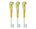Kids Toothbrush, Cartoon dinosaur children's toothbrush,  Pack of 3 -yellow