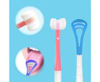 3 Sided Autism Toothbrush Three Bristles ，Gentle Clean Each Tooth -blue