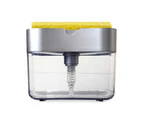 Soap Dispenser Pump Sponge Caddy Liquid Holder Kitchen Washing Cleaning Silver