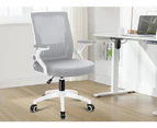 ALFORDSON Mesh Office Chair Gaming Executive Computer Fabric Seat Racing Work Grey and White