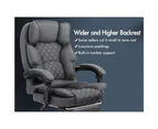 ALFORDSON Massage Office Chair Fabric Executive Recliner Gaming Computer Seat Grey