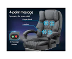 ALFORDSON Massage Office Chair Fabric Executive Recliner Gaming Computer Seat Grey