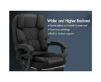 ALFORDSON Massage Office Chair Heated Seat Executive Gaming Computer Fabric Black