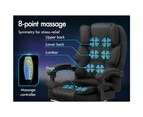 ALFORDSON Massage Office Chair Heated Seat Executive Gaming Computer Fabric Black