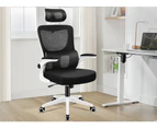 ALFORDSON Mesh Office Chair Gaming Executive Computer Tilt Fabric Seat Work Black And White