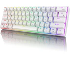 Royal Kludge RK61 Tri Mode 60% Hot Swappable Mechanical Gaming Keyboard White (Brown Switch)