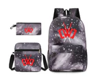 Chad Wild Clay Game Backpack Shoulder Pen Bag Three Piece Casual Student Backpack Star Grey2