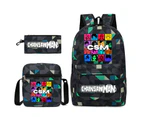 Anime Chainsaw Man Backpack Computer Bag Student School Bag  Shoulder Bag Pen Bag Three Pieces Set Rhombic3