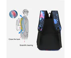 Three-piece Set Anime Rick and Morty Backpack Student Schoolbag Shoulder Bag Pen Bag Star Grey2