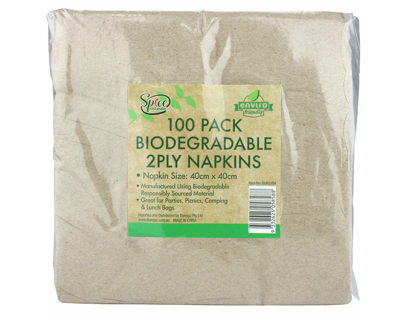 Biodegradable Large Napkins (Bulk Pack of 100)