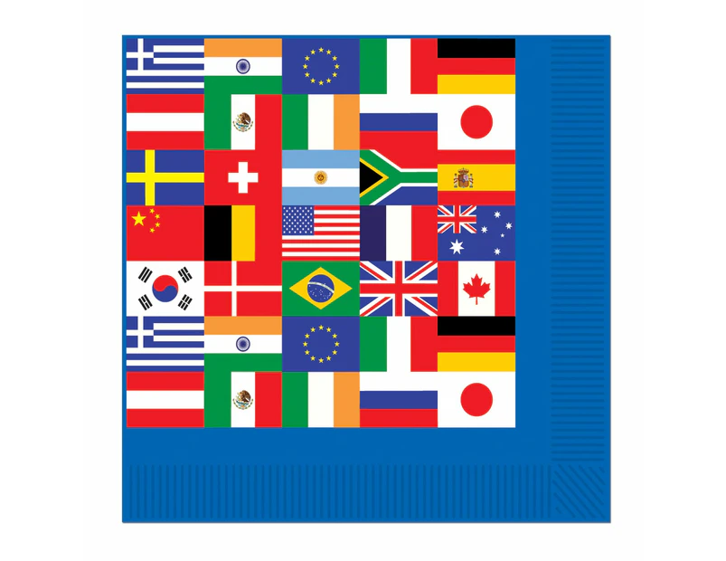 International Flags Large Napkins / Serviettes (Pack of 16)