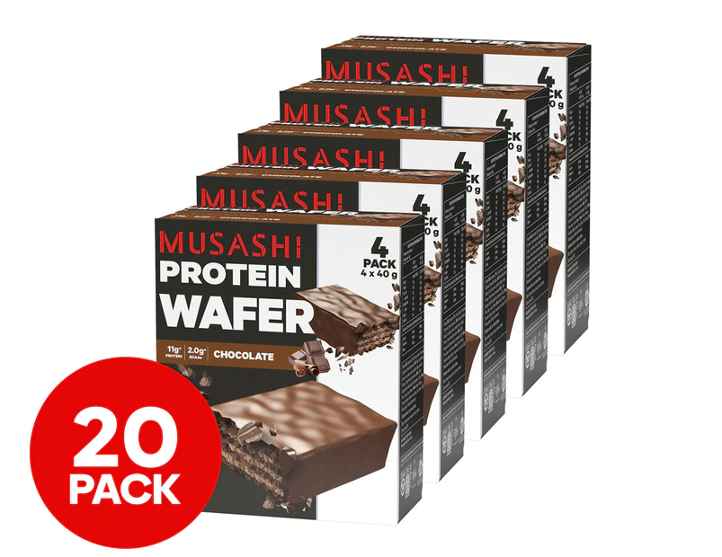 20 x Musashi Protein Wafer Bar Chocolate 40g