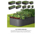 Livsip 9-IN-1 Raised Garden Bed Modular Kit Planter Oval Galvanised Steel 56CM H