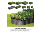 Livsip 9-IN-1 Raised Garden Bed Modular Kit Planter Oval Galvanised Steel 40CM H