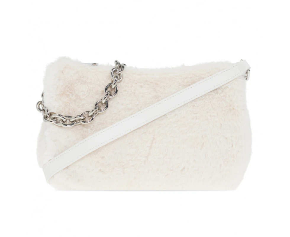 Furla Moon Fluffy Small Shoulder Bag - Cream