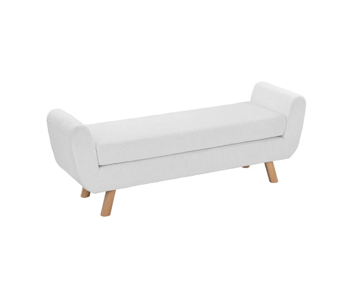 Kodu Waverley Lounge Bench Sofa Seat Ottoman 153cm white