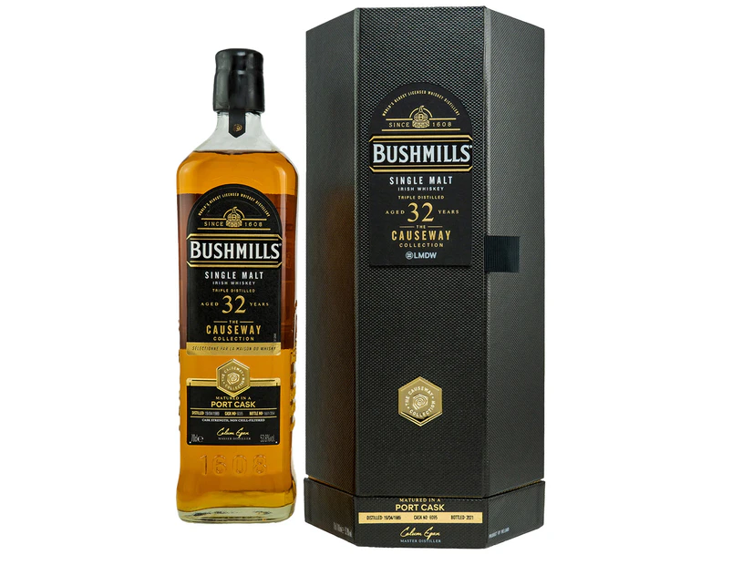 Bushmills 32 Year Old 1989 Port Cask Finish The Causeway Collection 2021 Release 700ml