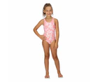 Regatta Girls Katrisse Hibiscus One Piece Swimsuit (Shell Pink) - RG9235