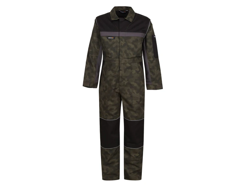 Regatta Childrens/Kids Camouflage Jumpsuit (Green/Black) - RG9331