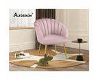 ALFORDSON Velvet Armchair Accent Lounge Chair Pink