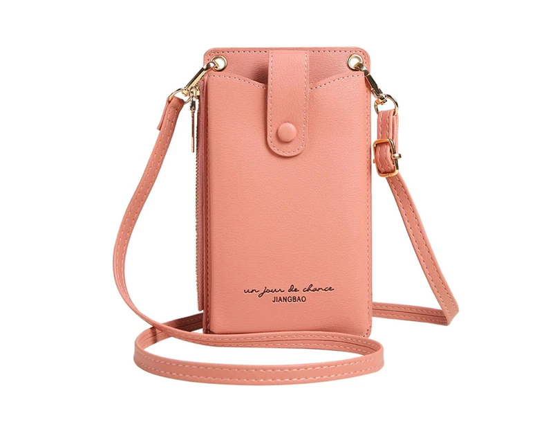 Cute Mini Mobile Phone Purse for Women Girls Lovely Messenger Bag PU Shoulder Bag Cell-Phone Wallet Small Crossbody Bag-Color-Pink