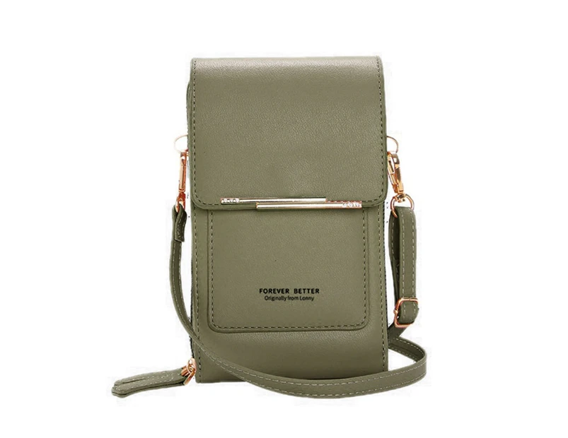 Cute Mini Cell-Phone Purse for Women Girls Mini Messenger Bag Small Leather Shoulder Bag Cell-Phone Wallet Crossbody Bag-Color-Green