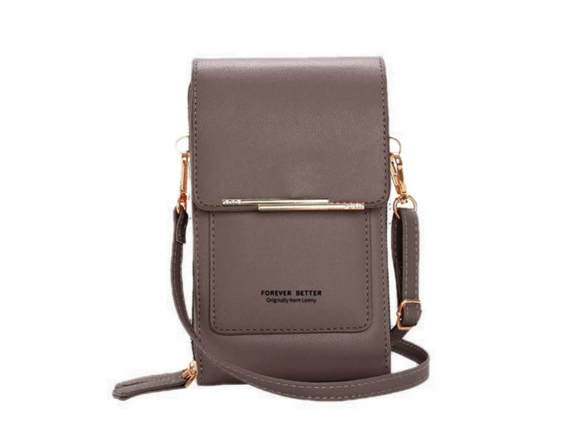 Cute Mini Cell-Phone Purse for Women Girls Mini Messenger Bag Small Leather Shoulder Bag Cell-Phone Wallet Crossbody Bag-Color-Gray