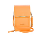 Cute Mini Cell-Phone Purse for Women Girls Mini Messenger Bag Small Leather Shoulder Bag Cell-Phone Wallet Crossbody Bag-Color-Yellow