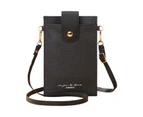 Cute Mini Mobile Phone Bag for Women Girls Messenger Bag Female Card Purse Fashion Thin Shoulder Bag Small Crossbody Bag-Color-Black