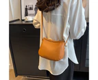 Fashion Crossbody Bag for Women All-matching Shoulder Bag Vintage PU Leather Messenger Bag Teens Simple Casual Sling Bag-Color-Khaki with white