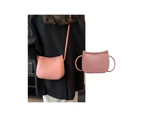 Fashion Crossbody Bag for Women All-matching Shoulder Bag Vintage PU Leather Messenger Bag Teens Simple Casual Sling Bag-Color-Pink