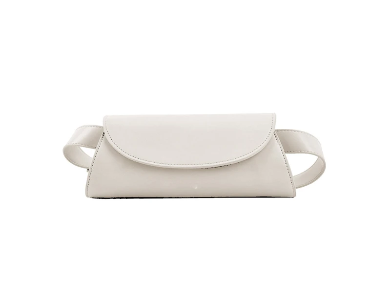 Fashion PU Leather Underarm Bag Barrel-shaped Shoulder Bag All-match for Birthday Gift Crossbody Bag-Color-White