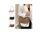 Fashion Crossbody Bag for Women Teens All-matching Pillow Shoulder Bag Soft PU Leather Messenger Bag Simple Underarm Bag-Color-Khaki
