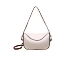 Fashion Crossbody Bag for Women Teens All-matching Pillow Shoulder Bag Soft PU Leather Messenger Bag Simple Underarm Bag-Color-White