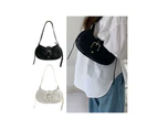 Fashion Crossbody Bag for Women Summer All-matching Shoulder Bag Female PU Leather Messenger Bag Simple Underarm Bag Ins-Color-White