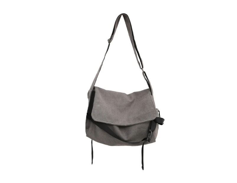Crossbody Bag Womens Lightweight Nylon Postman Bag Simple Flap Bag Single Shoulder Bag Japanese Casual Bag-Color-Gray